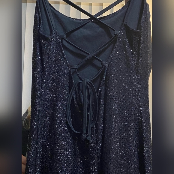 Minerva XL gown Sequins bling formal Maxi Dress black silver - Picture 2 of 3